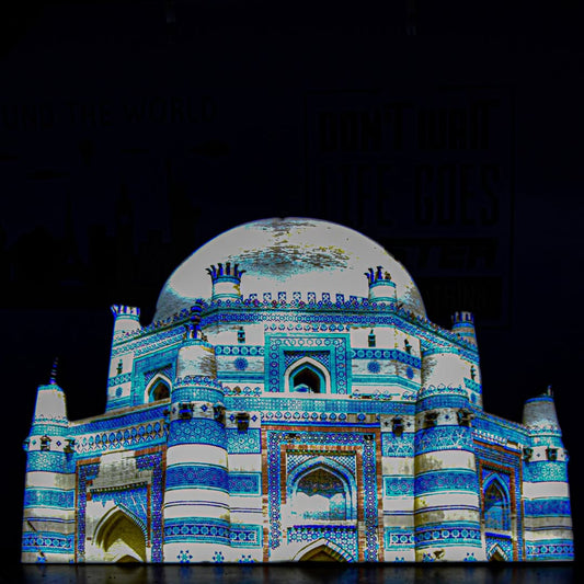 UV Printed Glowing Board – Islamic Architecture Blue Dome Edition