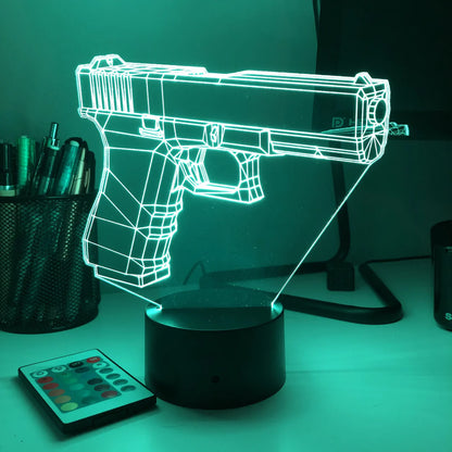Custom Gun 3D Lamp – LED Night Light for Collectors