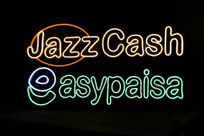 JazzCash & Easypaisa Neon Sign – LED Payment Counter Light for Shops & Businesses