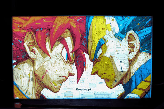 UV Printed Glowing Board – Intense Anime Face-Off Edition