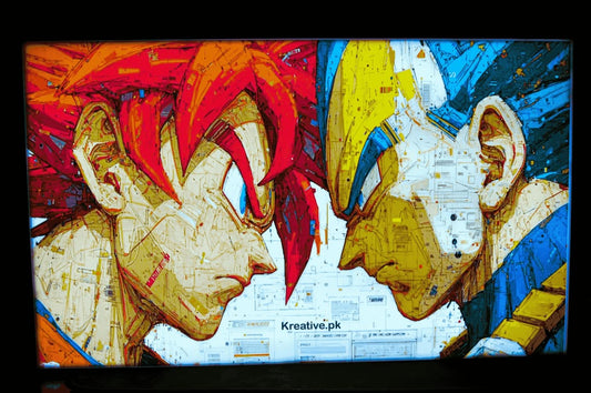 UV Printed Glowing Board – Intense Anime Face-Off Edition