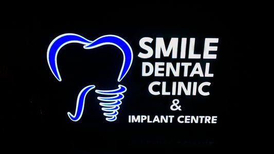Custom 2D LED Sign Board for Dental Clinic – Premium Acrylic Logo & Name Signage