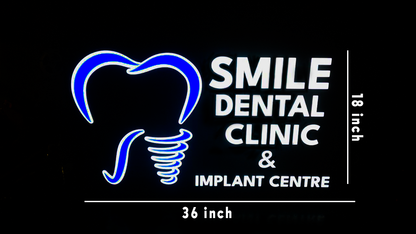 Custom 2D LED Sign Board for Dental Clinic – Premium Acrylic Logo & Name Signage
