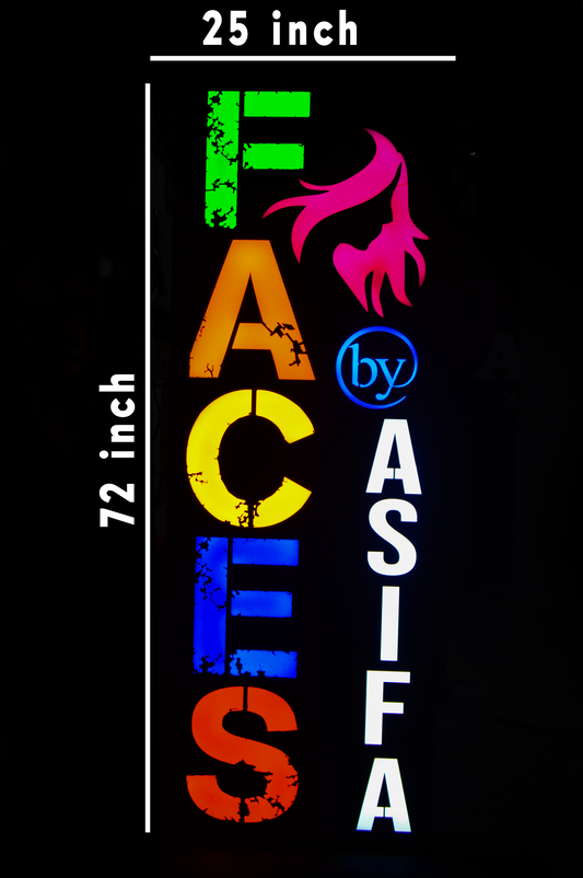 Custom 2D LED Sign Board for Beauty Parlor – Premium Acrylic Logo & Salon Signage